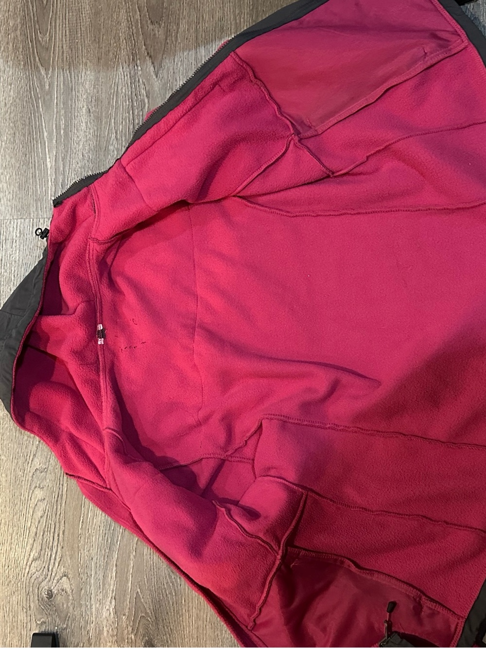 The North Face Fleece Hooded Jacket Fuchsia Black Women’s Size M No Size Tag - Picture 9 of 10